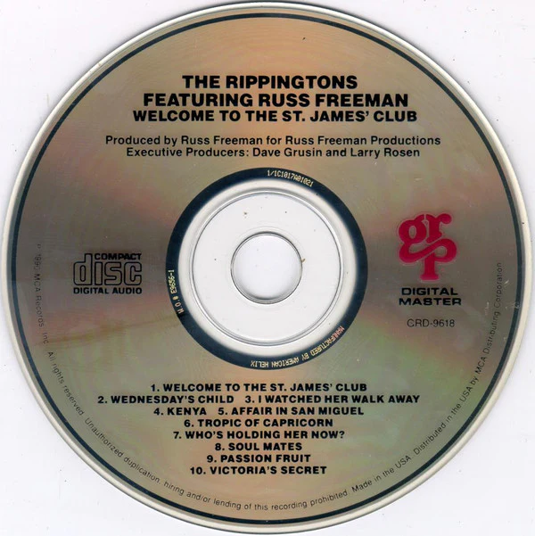 The Rippingtons Featuring Russ Freeman - Welcome To The St. James' Club (CD, Album) (Very Good Plus (VG+)) - Image 3