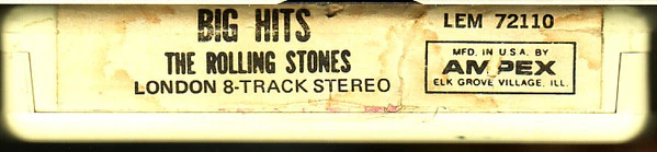 The Rolling Stones - Big Hits (High Tide And Green Grass) (8-Trk, Comp, Whi) (Very Good Plus (VG+)) - Image 2