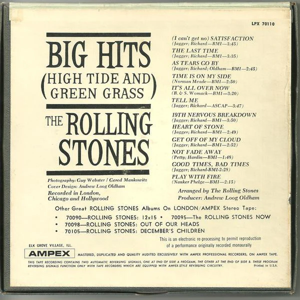 The Rolling Stones - Big Hits (High Tide And Green Grass) (Reel, 4tr Stereo, 7" Reel, Comp) (Very Good Plus (VG+)) - Image 2