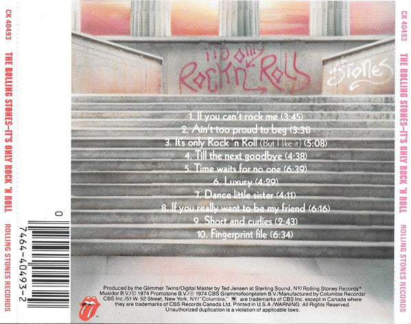 The Rolling Stones - It's Only Rock 'N Roll (CD, Album, RE, RP) (Very Good Plus (VG+)) - Image 2