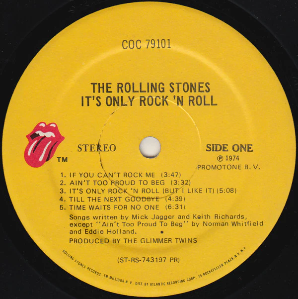 The Rolling Stones - It's Only Rock 'N Roll (LP, Album, PR ) (Very Good Plus (VG+)) - Image 3