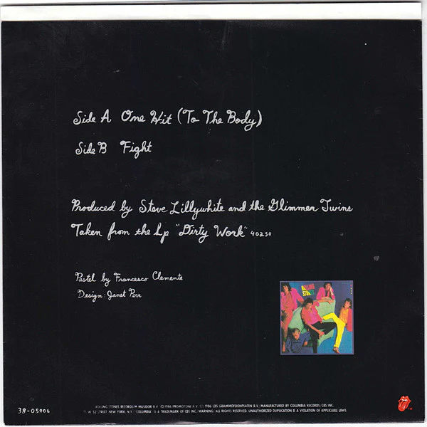The Rolling Stones - One Hit (To The Body) (7", Single, Styrene, Car) (Very Good Plus (VG+)) - Image 2