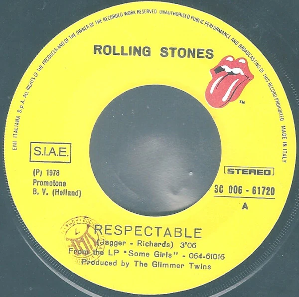 The Rolling Stones - Respectable (7", Single) (Mint (M)) - Image 2