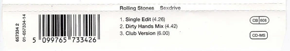 The Rolling Stones - Sexdrive (CD, Maxi) (Very Good Plus (VG+)) - Image 3