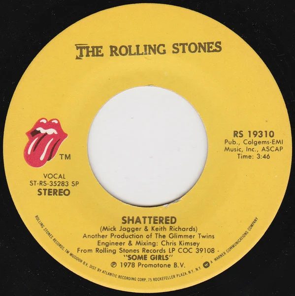 The Rolling Stones - Shattered (7", Single, Spe) (Very Good (VG)) - Image 3