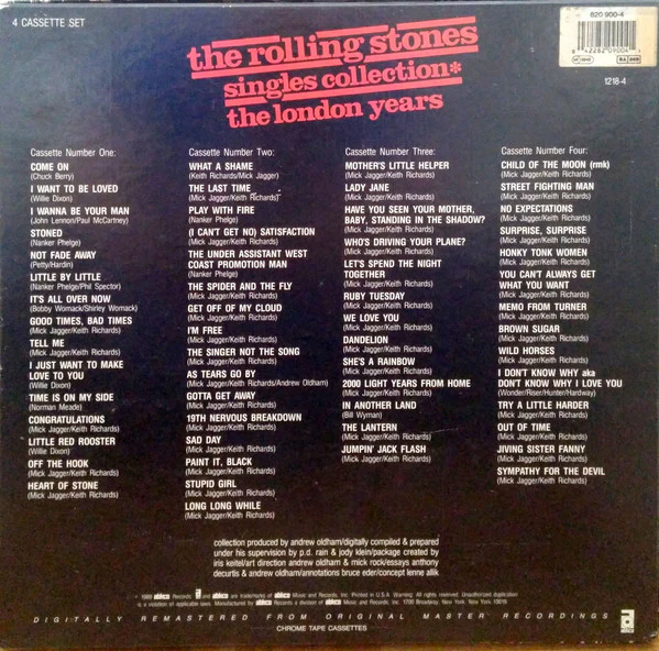 The Rolling Stones - Singles Collection - The London Years (4xCass, Comp + Box) (Near Mint (NM or M-)) - Image 3