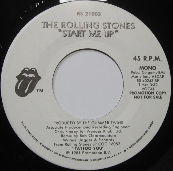 The Rolling Stones - Start Me Up (7", Mono, Promo) (Very Good Plus (VG+))