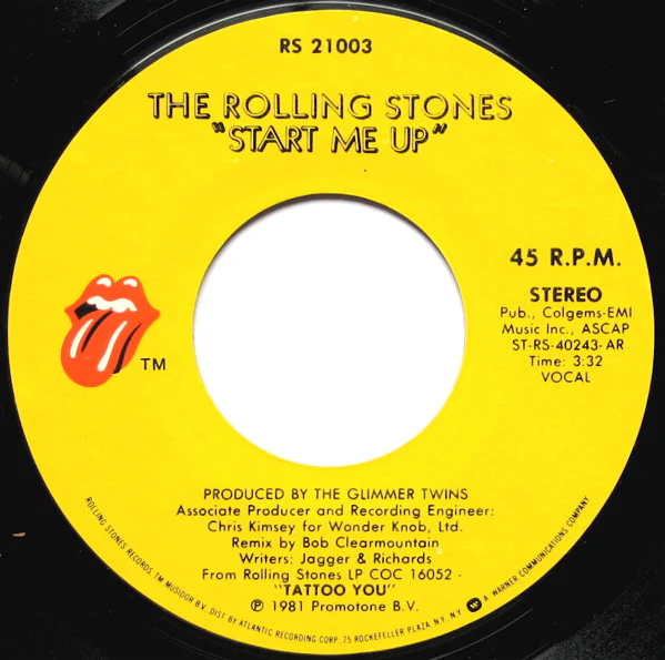 The Rolling Stones - Start Me Up (7", Single, Styrene, All) (Very Good Plus (VG+)) - Image 3