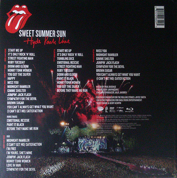 The Rolling Stones - Sweet Summer Sun - Hyde Park Live  (2xCD, Album, Del + 2xDVD-V, NTSC + Blu-ray) (Near Mint (NM or M-)) - Image 2