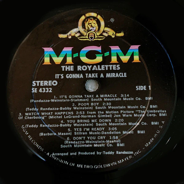 The Royalettes - It's Gonna Take A Miracle (LP, Album, Dee) (Very Good (VG)) - Image 2