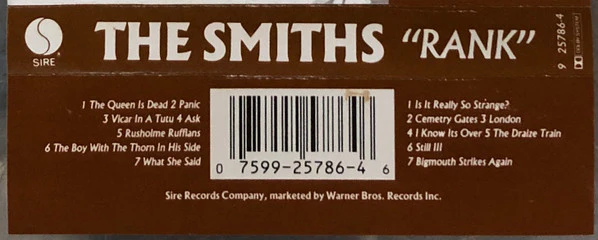 The Smiths - Rank (Cass, Album, SR,) (Near Mint (NM or M-)) - Image 2