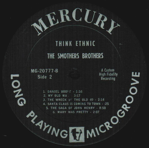 Smothers Brothers - (Think Ethnic!) (LP, Album, Mono, Pit) (Very Good Plus (VG+)) - Image 4