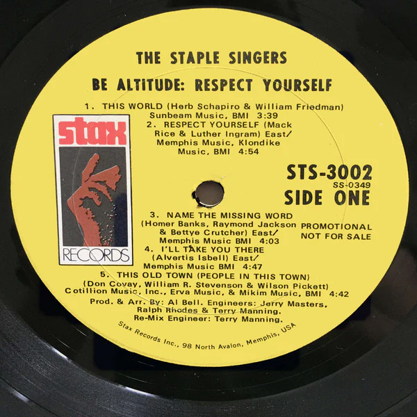 The Staple Singers - Be Altitude: Respect Yourself (LP, Album, Promo, Gat) (Very Good (VG)) - Image 2