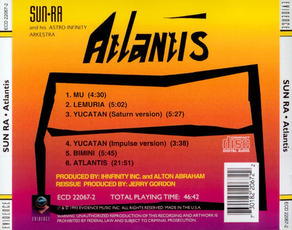 The Sun Ra Arkestra - Atlantis (CD, Album, RE, RP) (Very Good Plus (VG+)) - Image 2
