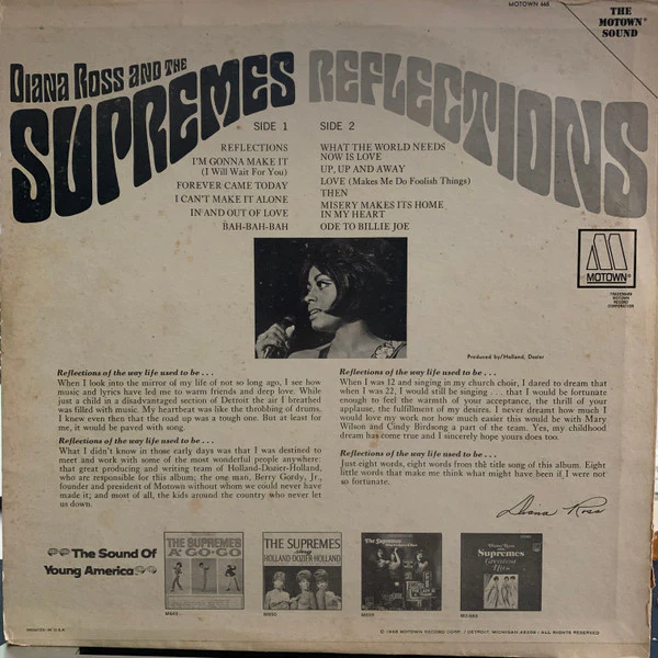 The Supremes - Reflections (LP, Album) (Very Good (VG)) - Image 2