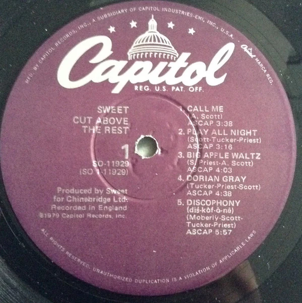 The Sweet - Cut Above The Rest (LP, Album, Win) (Very Good Plus (VG+)) - Image 3