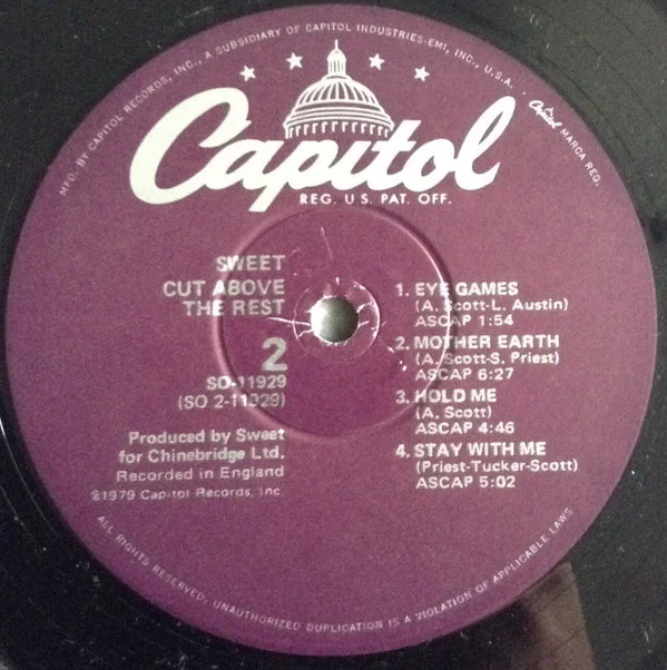 The Sweet - Cut Above The Rest (LP, Album, Win) (Very Good Plus (VG+)) - Image 4
