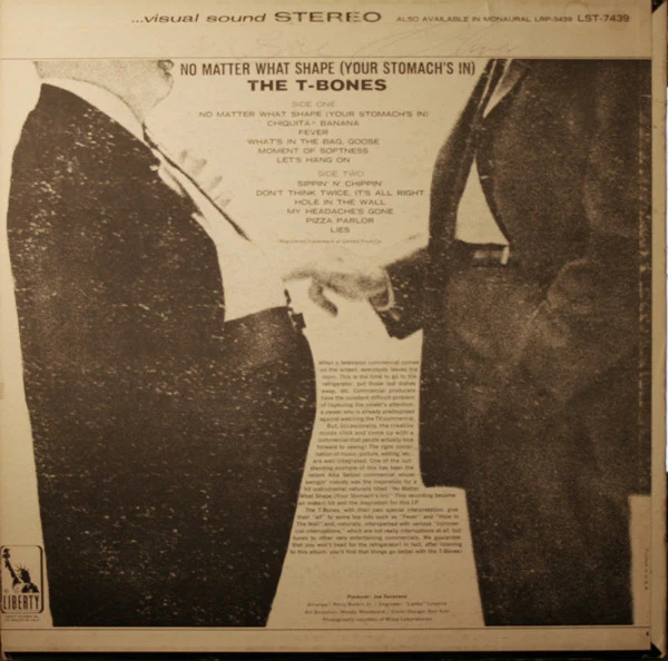 The T-Bones - No Matter What Shape (Your Stomach's In) (LP, Album) (Very Good Plus (VG+)) - Image 2