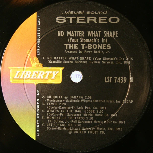 The T-Bones - No Matter What Shape (Your Stomach's In) (LP, Album) (Very Good Plus (VG+)) - Image 3