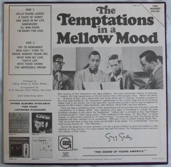The Temptations - In A Mellow Mood (LP, Album, RCA) (Very Good (VG)) - Image 2