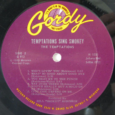 The Temptations - The Temptations Sing Smokey (LP, Album, Mono, Roc) (Very Good Plus (VG+)) - Image 4