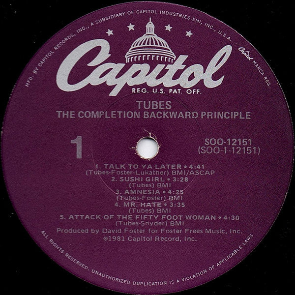 The Tubes - The Completion Backward Principle (LP, Album, Jac) (Very Good Plus (VG+)) - Image 3