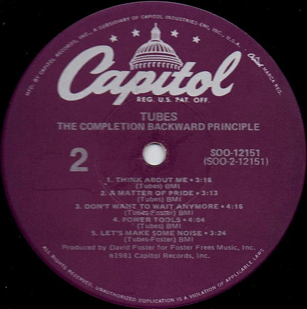 The Tubes - The Completion Backward Principle (LP, Album, Jac) (Very Good Plus (VG+)) - Image 4