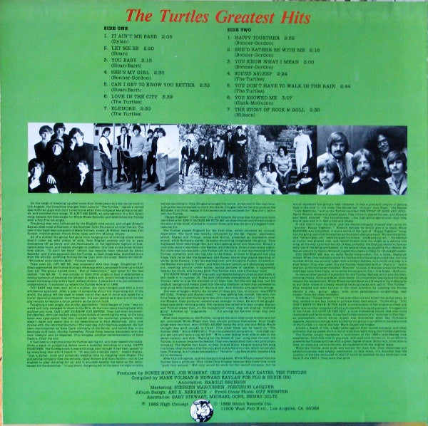 The Turtles - The Turtles Greatest Hits (LP, Comp) (Very Good Plus (VG+)) - Image 2