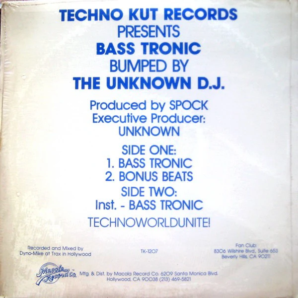 The Unknown DJ - Basstronic (12") (Very Good Plus (VG+)) - Image 2