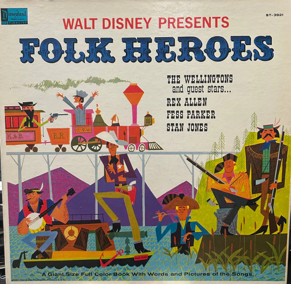 The Wellingtons - Walt Disney Presents Folk Heroes (LP, Comp) (Very Good (VG))