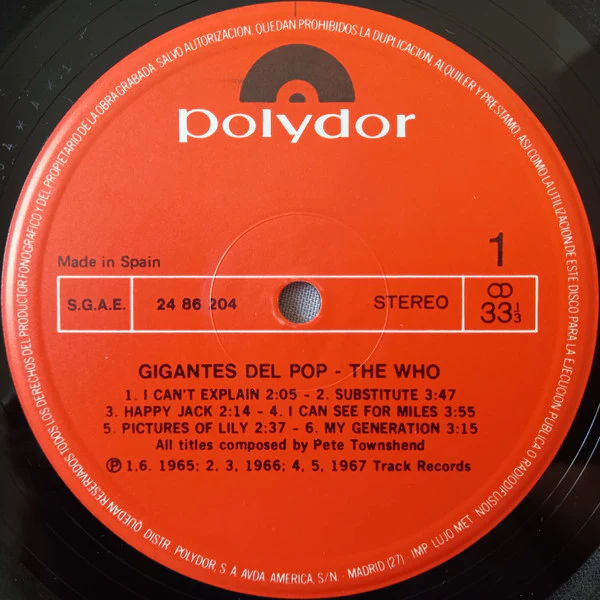The Who - Gigantes Del Pop Vol. 2 (LP, Comp) (Near Mint (NM or M-)) - Image 3