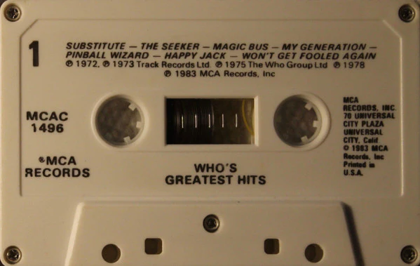 The Who - Greatest Hits (Cass, Comp) (Near Mint (NM or M-)) - Image 2