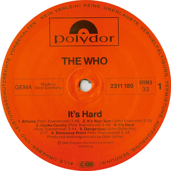 The Who - It's Hard (LP, Album) (Very Good Plus (VG+)) - Image 3