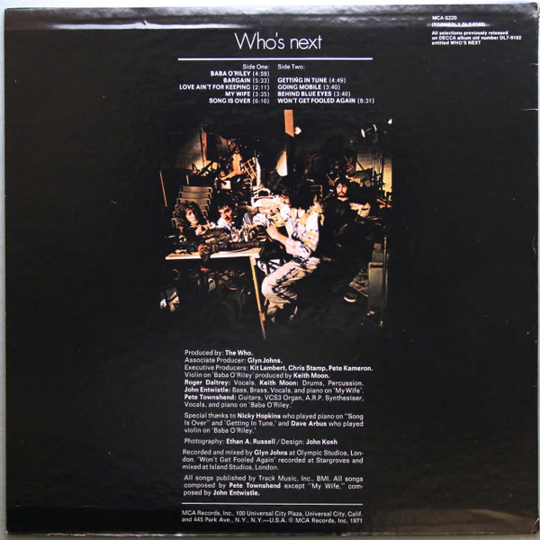 The Who - Who's Next (LP, Album, RE, Glo) (Very Good Plus (VG+)) - Image 2