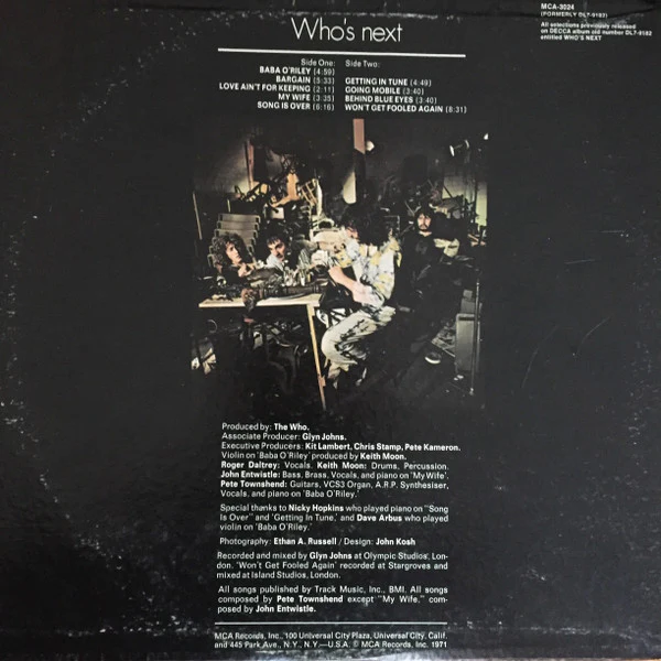 The Who - Who's Next (LP, Album, RE, Glo) (Very Good Plus (VG+)) - Image 2