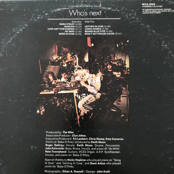 The Who - Who's Next (LP, Album, RE) (Very Good (VG)) - Image 2