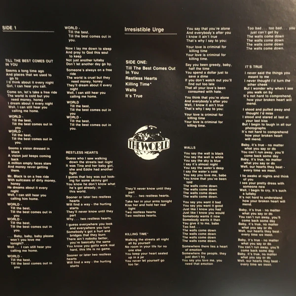 The World - Irresistible Urge... (LP) (Very Good Plus (VG+)) - Image 5