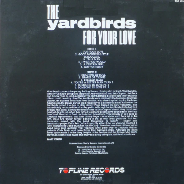 The Yardbirds - For Your Love (LP, Comp) (Very Good Plus (VG+)) - Image 2