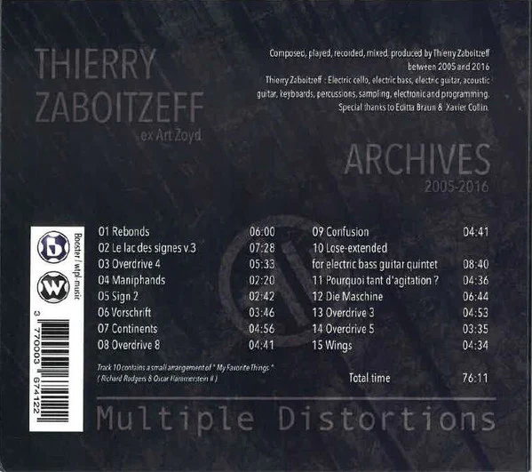 Thierry Zaboitzeff - Multiple Distortions - Archives 2005-2016 (CD, Album) (Mint (M)) - Image 2
