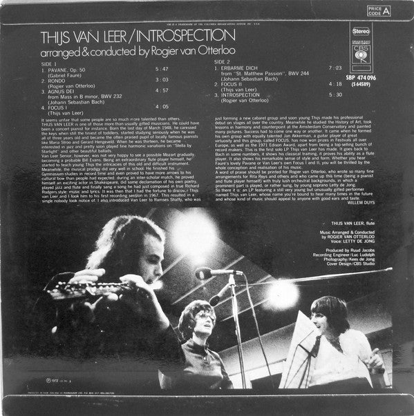 Thijs Van Leer - Introspection (LP, Album) (Very Good Plus (VG+)) - Image 2