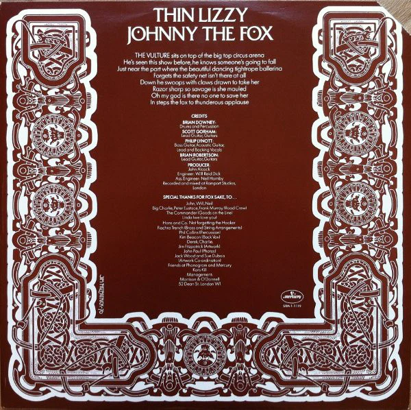 Thin Lizzy - Johnny The Fox (LP, Album, Ter) (Very Good (VG)) - Image 5