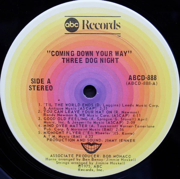 Three Dog Night - Coming Down Your Way (LP, Album, Ter) (Near Mint (NM or M-)) - Image 3