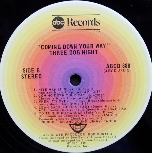 Three Dog Night - Coming Down Your Way (LP, Album, Ter) (Near Mint (NM or M-)) - Image 4