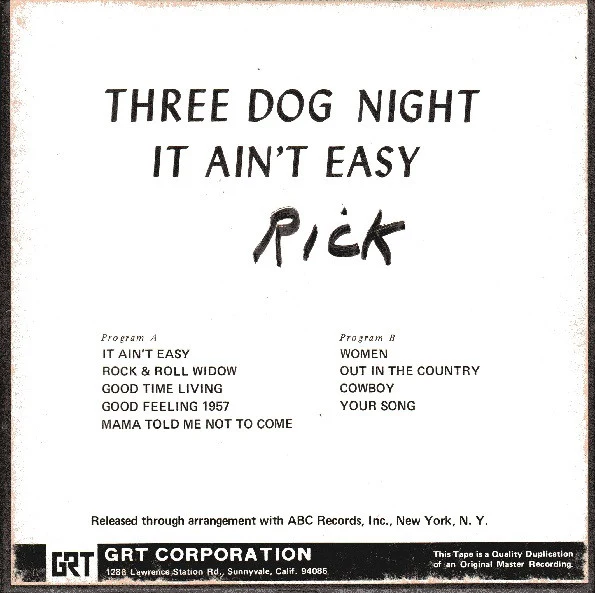 Three Dog Night - It Ain't Easy (Reel, Album, 4-t) (Very Good (VG)) - Image 2