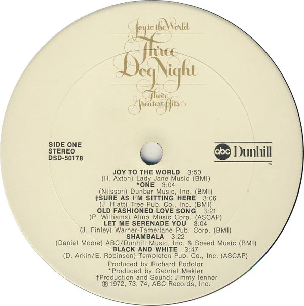 Three Dog Night - Joy To The World - Their Greatest Hits (LP, Comp, Gat) (Near Mint (NM or M-)) - Image 4
