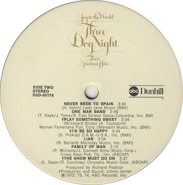 Three Dog Night - Joy To The World - Their Greatest Hits (LP, Comp, Gat) (Near Mint (NM or M-)) - Image 5