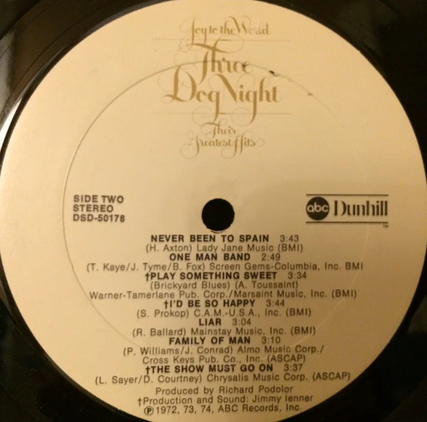 Three Dog Night - Joy To The World - Their Greatest Hits (LP, Comp, Son) (Very Good (VG)) - Image 4