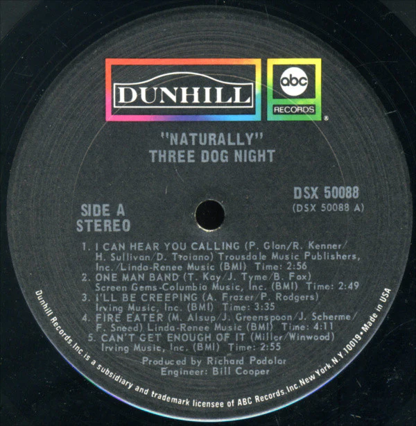 Three Dog Night - Naturally (LP, Album, Pit) (Very Good Plus (VG+)) - Image 5