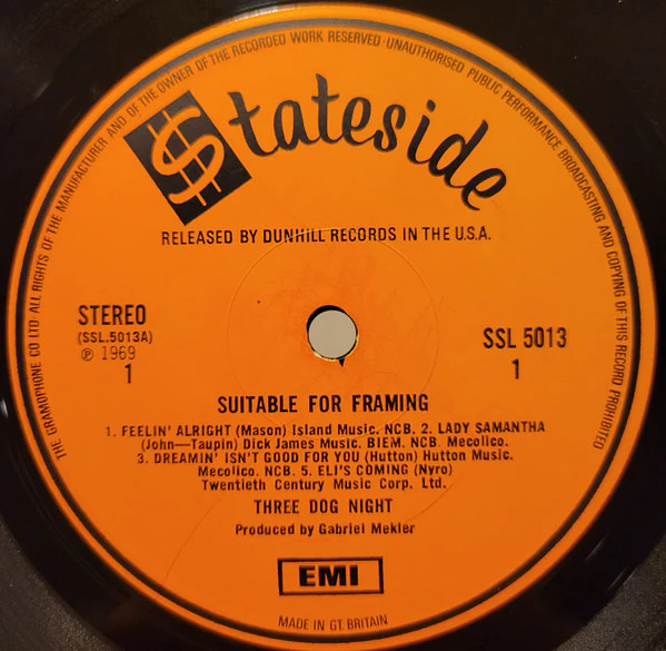 Three Dog Night - Suitable For Framing (LP, Album) (Good (G)) - Image 3