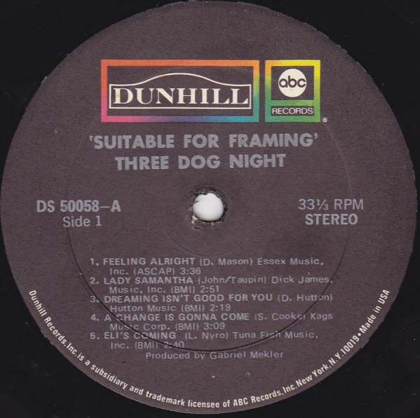 Three Dog Night - Suitable For Framing (LP, Album, Pit) (Very Good Plus (VG+)) - Image 4